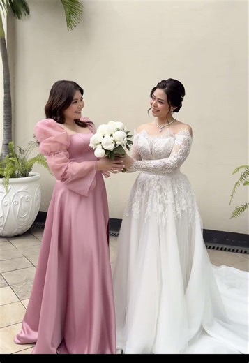 Two brides. One cousin designer. 💫 Bev (Dec 2024) & Colleen (last week). Both trusted me to bring their bridal gowns to life — along with their maid of honor dresses. Family by blood. Clients by choice. Forever grateful for the trust. ✨ #aouiregalabride #couture #aouiregaladesigns #cousins #sisters