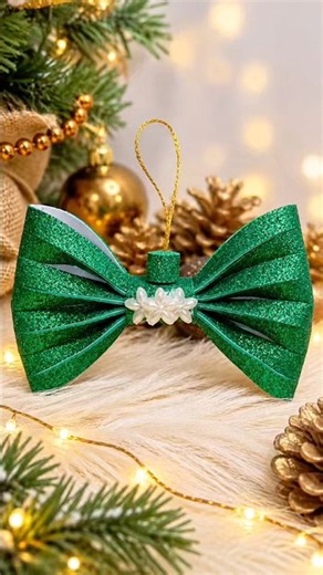 DIY Christmas Bow Ornament 🎀✨ Easy & Beautiful Holiday Craft