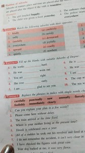 H Position of Advertos Adverts of manner, place and the verb is... | Filo