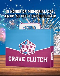 This Memorial Day Weekend enjoy $3 off a Crave Clutch with code CLUTCHDEAL or with the coupon here: https://www.whitecastle.com/value-offers | White Castle