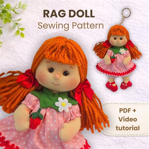 Rag Doll Sewing Pattern PDF With Video Tutorial, Beginner Friendly, Includes Dress and Accessories - Etsy