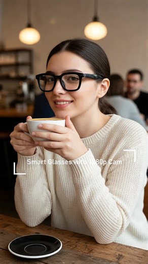 Smart Glasses Camera, 800W high-definition camera 1080p video recording, image recognition, language translation, image optimization, dual-mode transmission (Bluetooth WIFI dual input), capturing moments, Wearable Smart Glasses, Wireless Smart Glasses