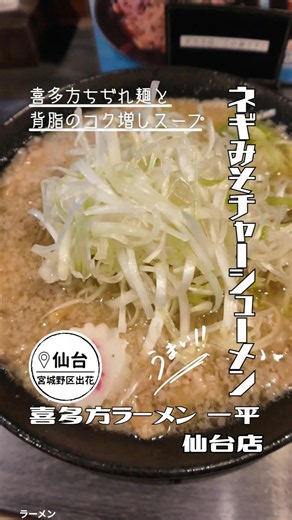 喜多方ラーメンの特徴とも言えるちぢれ麺はモッチリ食感で、その麺がじと(背脂)を大量にリフトするため、コク深くこってりとした味わいに大満足。麺と味噌スープの相性も抜群で最高の一杯でした。