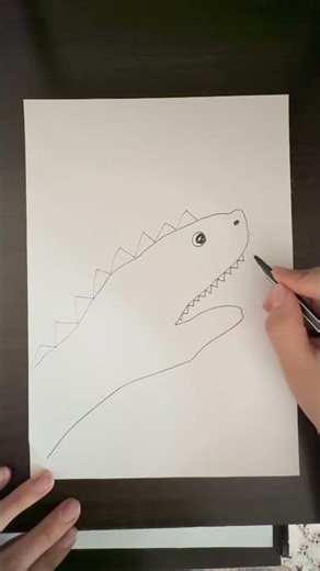 Hand Dinosaur Drawing 🦖 | Easy Hand Trick Art #shorts