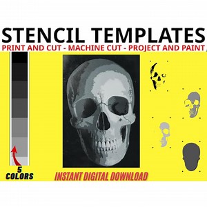Cadavera Skull Multilayer Stencil Templates: 5 Layer PNG Files for Cricut & Spray Paint Art - Etsy Australia