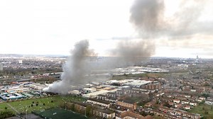 Watch live as major incident declared after fire breaks out at warehouse in London