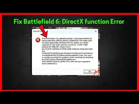 Battlefield 6: DirectX Error (Quick fix)