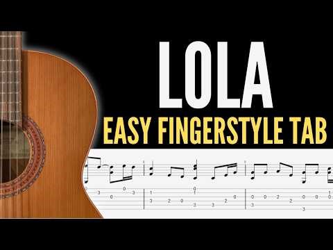 Lola Easy Fingerstyle Tab – The Kinks (Beginner Guitar Tabs)
