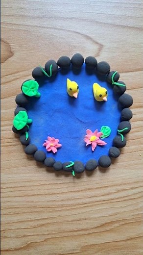 DIY clay duck pond । how to make easy duck pond । making beautiful duck। #Art's