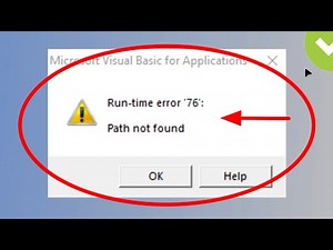 Excel VBA - Microsoft Visual Basic - Run time Error 76 - Path Not Found
