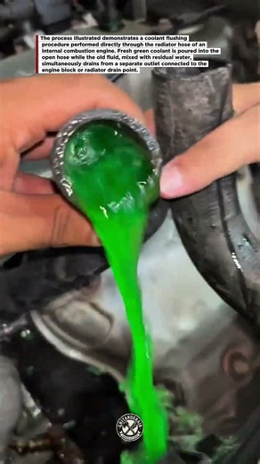 Engine Coolant Flush Process Replacing Fluid Through Radiator Hose