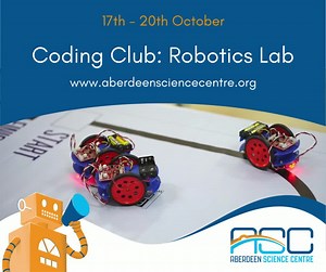 It’s National Coding Week, and we’re delighted to announce that bookings to our most popular club – coding club - are now open! This club is suitable for 9-12 year olds and will be running between the 17th - 20th October. Spaces are limited and will be filled on a first come, first served basis. To book a spot, please fill out the contact form on the Clubs page on our website. One of the team will then be in touch to confirm your spot! www.aberdeensciencecentre.org/clubs #codingclub #nationalcod
