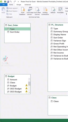 Excel data model