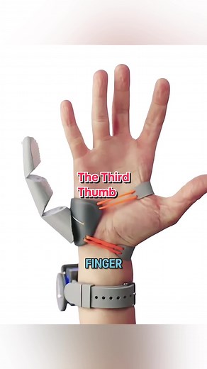 What If We Had An Extra Finger The Third Thumb is a 3D-printed thumb extension for your hand, controlled by your toes. It’s designed by Dani Clode and is being developed for neuroscientific research in collaboration with The Plasticity Lab at University College London & Cambridge University. Credits: @ dani_clode / IG #tech #technology #engineering #innovative #fyp