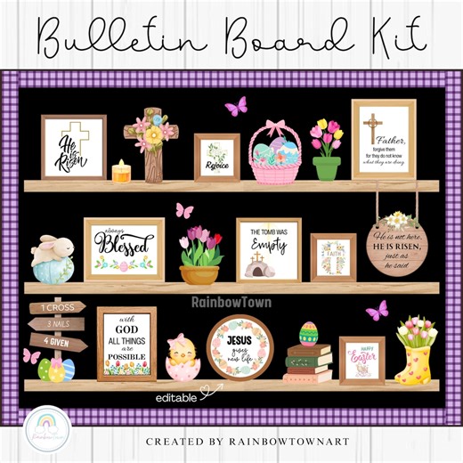 Easter Bulletin Board Kit Shelf Christian Classroom Door Decor Printable & Editable - Etsy Canada