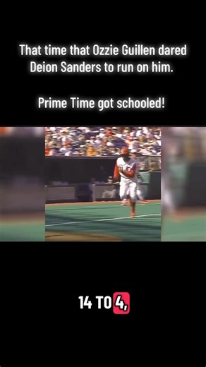 On June 15, 1997, in a game between the Chicago White Sox and Cincinnati Reds, Sanders reached base in the seventh inning and was on third. A fly ball was hit to shallow left field, and Sanders, known for his elite speed, attempted to score on the catch, a highly aggressive move. Guillen, the White Sox shortstop, positioned himself to make the throw and dared Sanders to run on him. Guillen fired a perfect, lightning-fast throw to home plate, where he threw out the speeding "Prime Time" by a cons