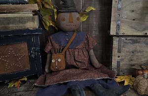 Primitive Halloween Pumpkin Witch Doll - Rustic Folk Art Autumn Decoration - Fall Home Decor - Etsy