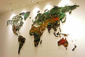 Map made from computer components
