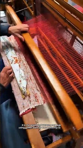 Amazing Handwoven Rag Rug Making Process on a Traditional Floor Loom