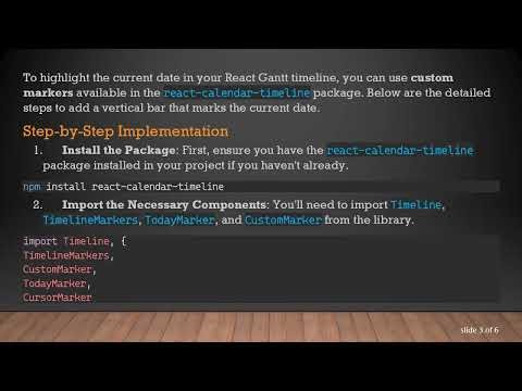 How to Highlight the Current Date in a React Gantt Timeline