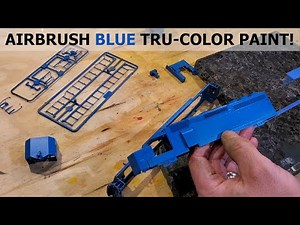 Airbrushing Tru-Color TCP-056 Blue Paint for the "Visitor from the East" HO Scale SD40-2 Project