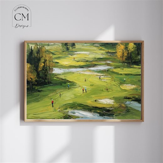 Werner Bronkhorst Style Golf Art | Textured Oil Painting Print | Minimalist Course Decor | Download - Etsy