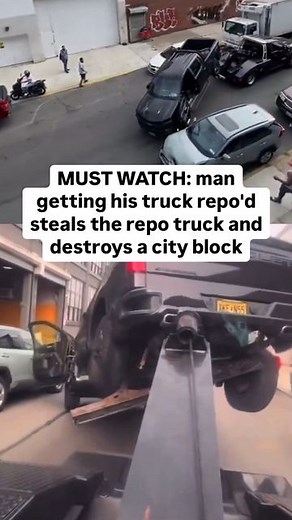 Kevin Clancy on Instagram: "MUST WATCH - man in Brooklyn was getting his car repossessed and decided to go real life Grand Theft Auto and destroyed every car on the block. By the way this is my editing masterpiece. There’s like 5 different angles and I edited every clip together chronologically for the people."