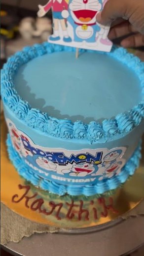 “1 KG Doraemon Theme Black Forest Cake – Cute Birthday Cake Design | Easy Decoration Ideas”