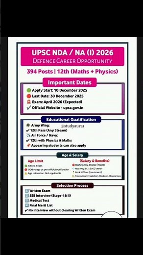 How to Fill NDA Form 2026 Step by Step UPSC NDA (1) 2026 OnlineApplication Process| Eligibility |