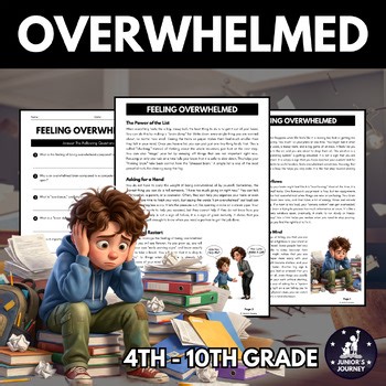 Overwhelmed | Reading Comprehension | Social Emotional Learning | Worksheet