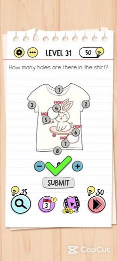 Brain Test: Tricky Puzzles Level 31 - Walktrough Solution #braintest #braintestsolution #games