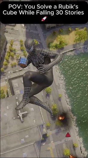 POV: You Solve a Rubik’s Cube While Falling 30 Stories 🚀: Marvel's Spider Man 2
