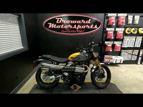 New Yellow and Grey 2026 Triumph SCRAMBLER 900 Motorcycle For Sale In Port Richey, FL