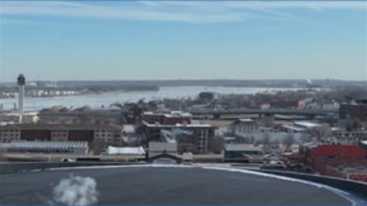 Mississippi River views from downtown Moline, Illinois