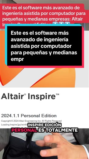 Este es el software más avanzado de ingeniería asistida por computador para pequeñas y medianas empresas: Altair Inspire Personal Edition ⬇️⬇️⬇️ #ingenieriaavanzada #siemens #altair #inspire #gratuito