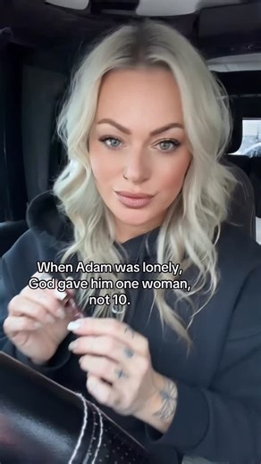 Maria Dipietro on Instagram: "I mean … in the beginning, God created a beautiful garden called Eden — a peaceful place where everything was abundant and life was effortless. In this garden, God created the first human, Adam, and later created Eve to be his partner, so he wouldn’t be alone. They had everything they needed: food, safety, beauty, and a direct connection to God. There was only one rule: it had nothing to do with other women. And she shared the apple (very thoughtful)🤔 #pov #relatab