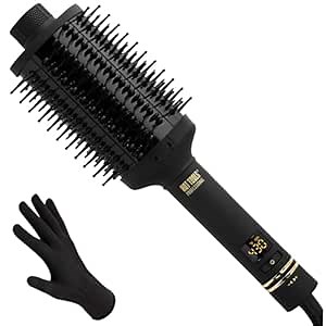 HOT TOOLS Pro Artist Heated Hair Styling Oval Brush, Black/Gold