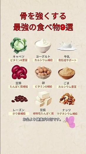 骨を強くする最強の食べ物9選 #健康#骨の健康#骨粗しょう症予防#健康食#カルシウム#健康習慣#体に良い食べ物#健康知識#アンチエイジング#食事改善