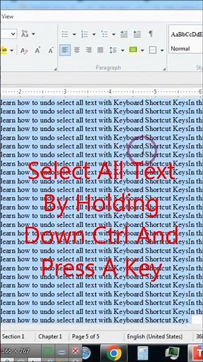 How To Undo And Select All Text With Keyboard Shortcut Keys