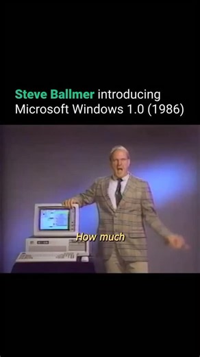 Business | Entrepreneurship | Mindset on Instagram: "In 1986, Microsoft launched Windows 1.0 with a high-energy pitch from Steve Ballmer, marketing it as a revolutionary operating system at just $99. The software came bundled with 10+ tools, including MS-DOS Executive, Notepad, Paint, and even the game Reversi. The pitch was ahead of its time—mixing humor, product demos, and pop culture references like Miami Vice to position Windows as a must-have. Ballmer’s infomercial-style delivery helped shi