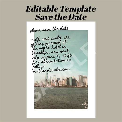 Save the Date Invitation Template – Editable in Canva – 5x7in Printable Save the Date Wedding Invite - Etsy