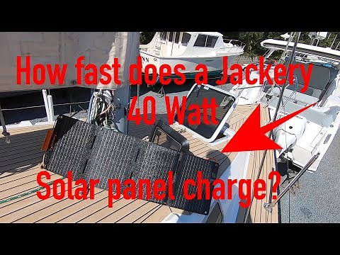 Jackery solar saga 40 watt panel on boat - how fast does it charge a generator?