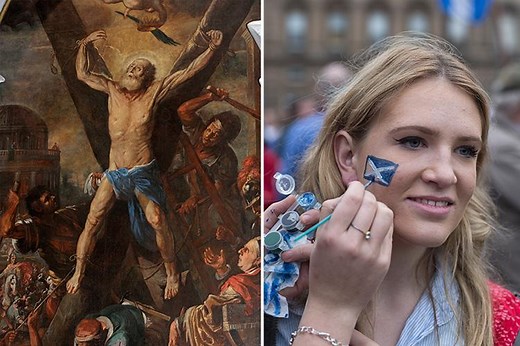 Where did St Andrew die, what was his cause of death and when did he become Scotland's patron saint?