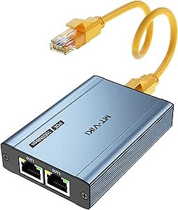 MT-VIKI Upgraded POE Ethernet Splitter - 1 to 3 1000Mbps, No Power Supply Required, Dual RJ45 Splitter for Cat5e/6/7/8 Cable, Compatible with POE IP Camera, Switch and More