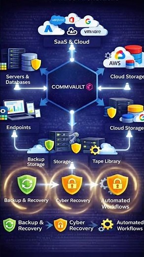 How Commvault Works? 🤔 Full Architecture + Data Flow Explained # #commvault #interview #tech