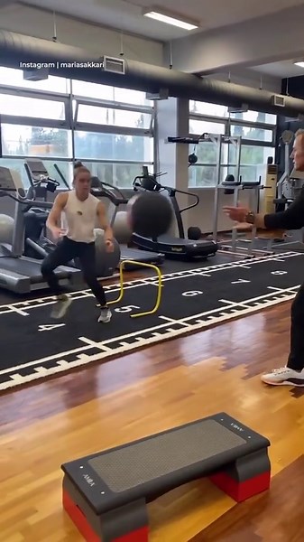 Tennis superstar Maria Sakkari shows off her intense workout routine