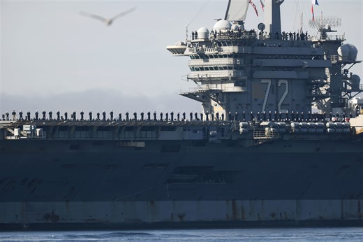 Map shows USS Abraham Lincoln's path towards Iran as protests continue