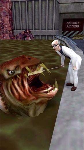 Fellow Scientist cleans monster fish mouth 🐟🪥 / Half-Life #shorts #memes