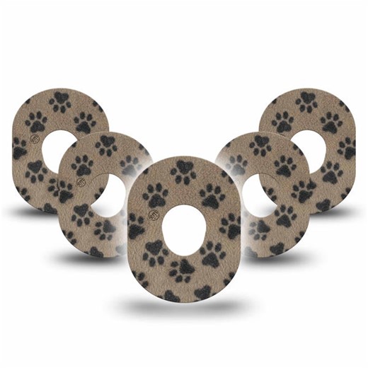 ExpressionMed Fuzzy Pawprints Adhesive Patch Dexcom G7/Dexcom ONE+