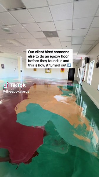 Epoxy Floor Transformation: Rainbow Metallic Finish
